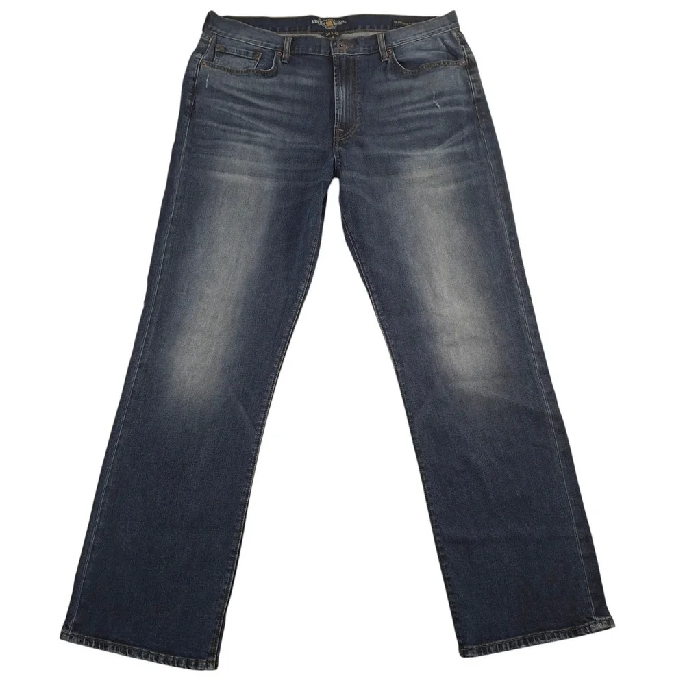 Lucky Brand 181 Relaxed Straight Mens Blue Jeans 36x32 Medium Wash Denim